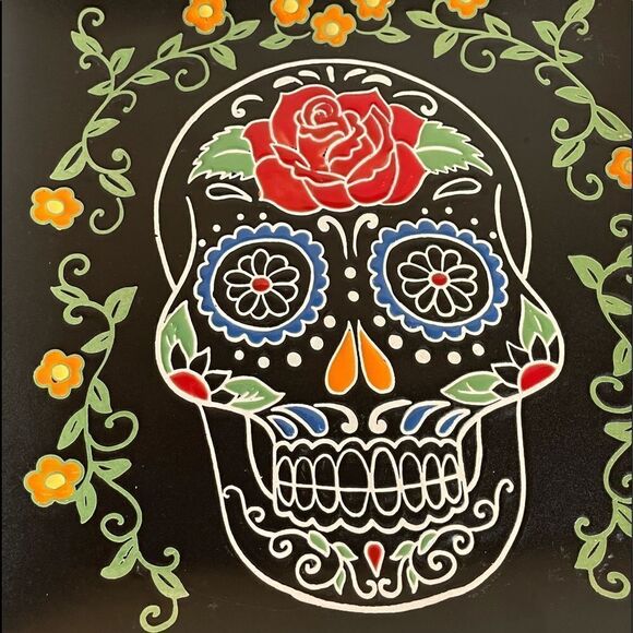 Calvin Sugar Skull Stoneware plate NWT - Picture 5 of 9